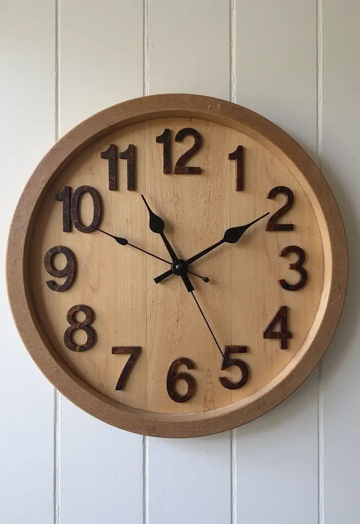 25 Easy DIY Home Decor Wood Project Ideas for Beginners 50 25 Easy DIY Home Decor Wood Project Ideas for Beginners - 22. Wooden Wall Clock