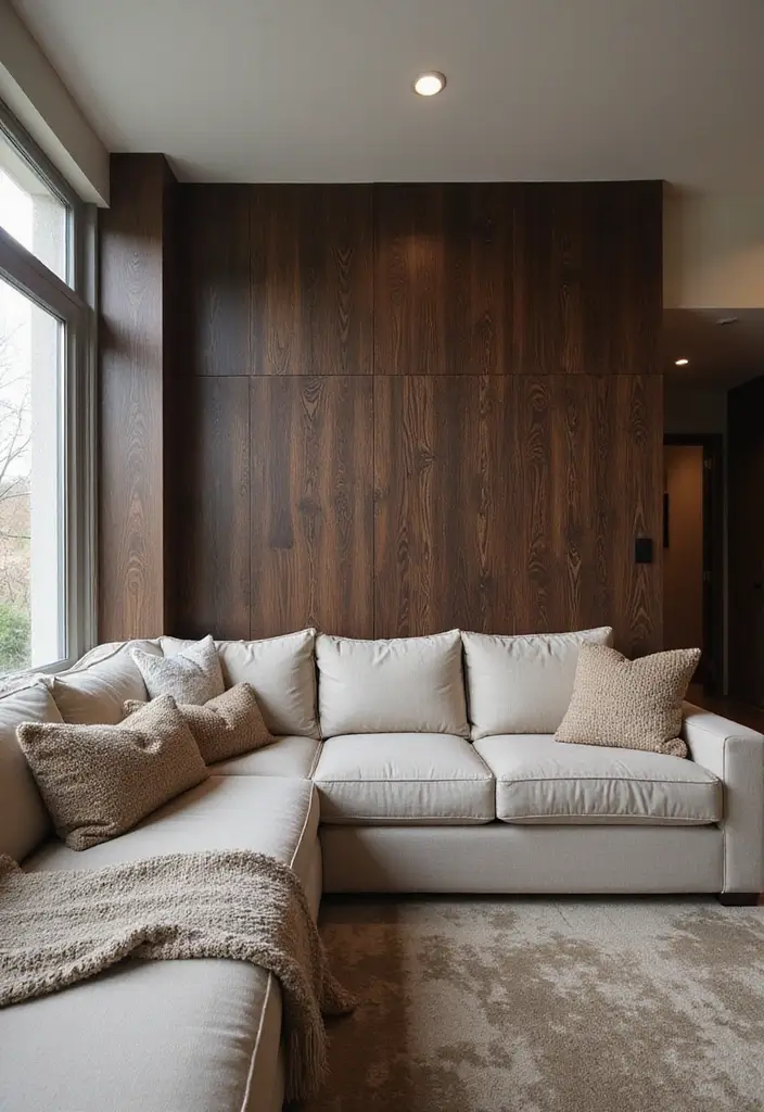 25 Living Room Decor Ideas Featuring Rich Dark Wood Finishes 51 25 Living Room Decor Ideas Featuring Rich Dark Wood Finishes - 19. Incorporate Dark Wood on Accent Walls
