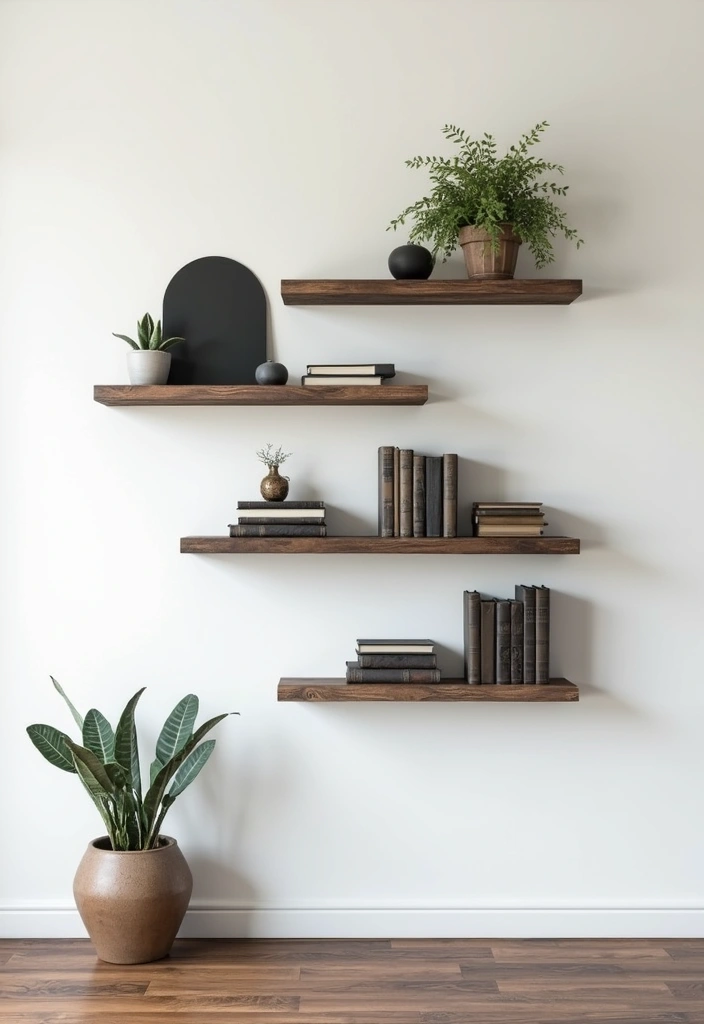25 Natural Wood Black and White Decor Ideas for Modern Homes 1 25 Natural Wood Black and White Decor Ideas for Modern Homes - 1. Rustic Wood Shelves