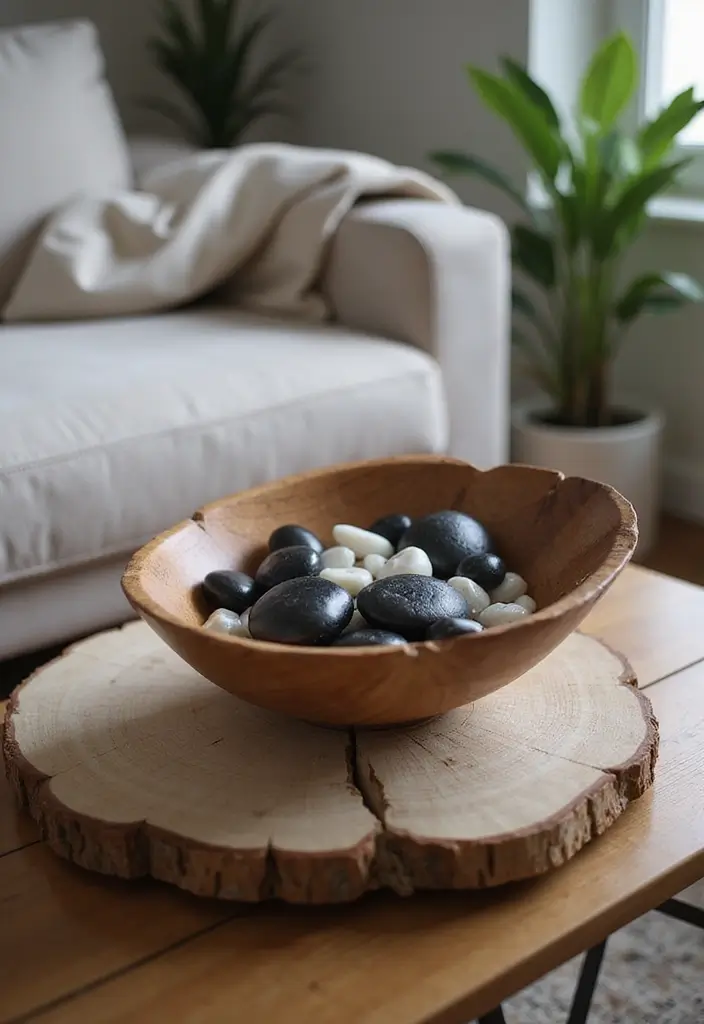 25 Natural Wood Black and White Decor Ideas for Modern Homes 40 25 Natural Wood Black and White Decor Ideas for Modern Homes - 10. Wood and White Decorative Bowls