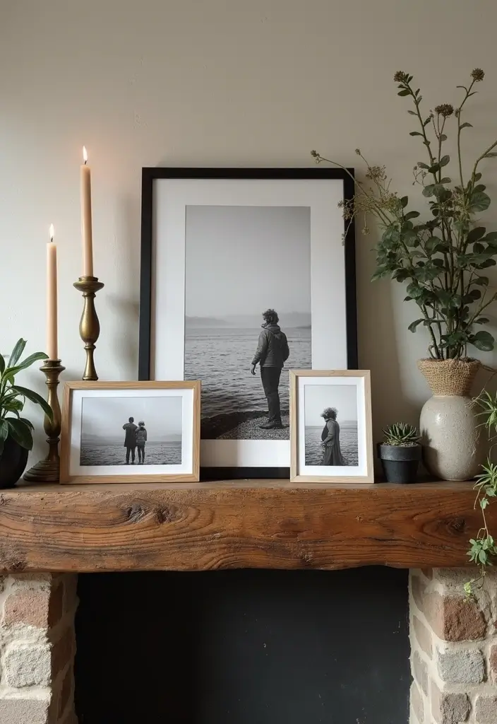 25 Natural Wood Black and White Decor Ideas for Modern Homes 41 25 Natural Wood Black and White Decor Ideas for Modern Homes - 11. Black and White Photography Display