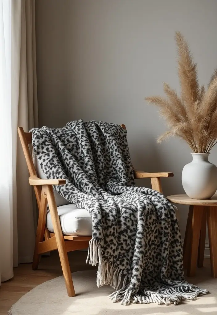 25 Natural Wood Black and White Decor Ideas for Modern Homes 43 25 Natural Wood Black and White Decor Ideas for Modern Homes - 13. Black and White Throw Blankets