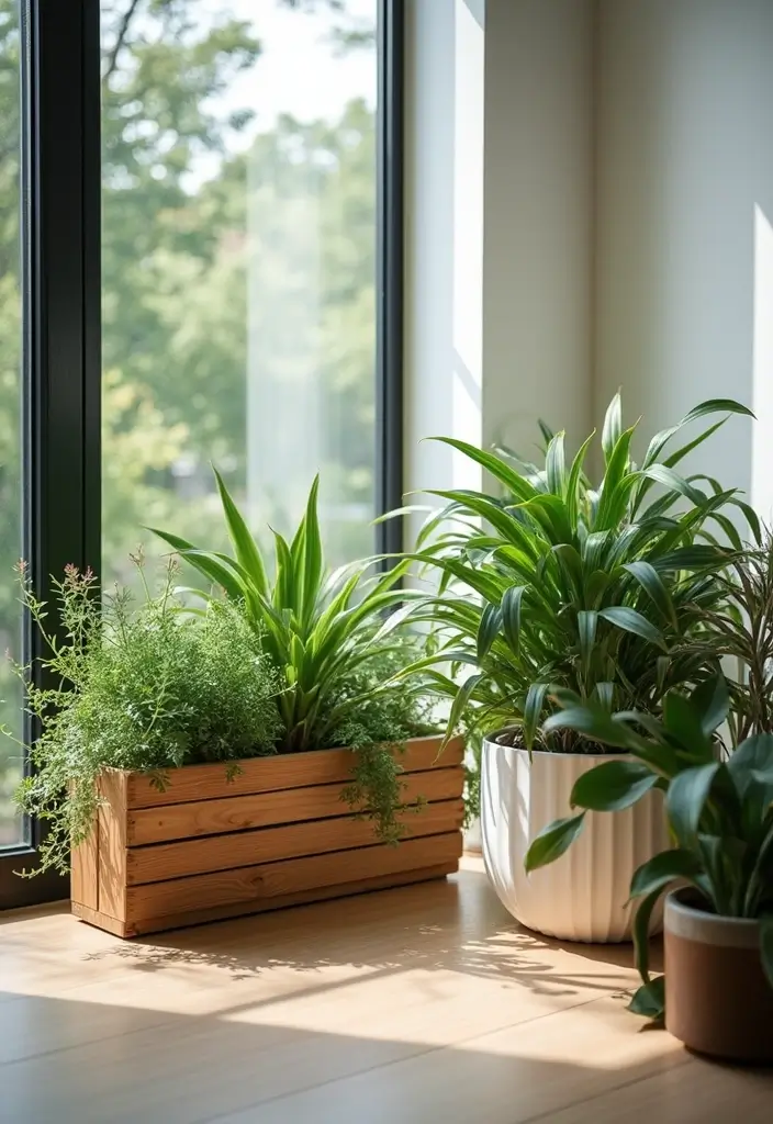 25 Natural Wood Black and White Decor Ideas for Modern Homes 50 25 Natural Wood Black and White Decor Ideas for Modern Homes - 14. Wooden Planters