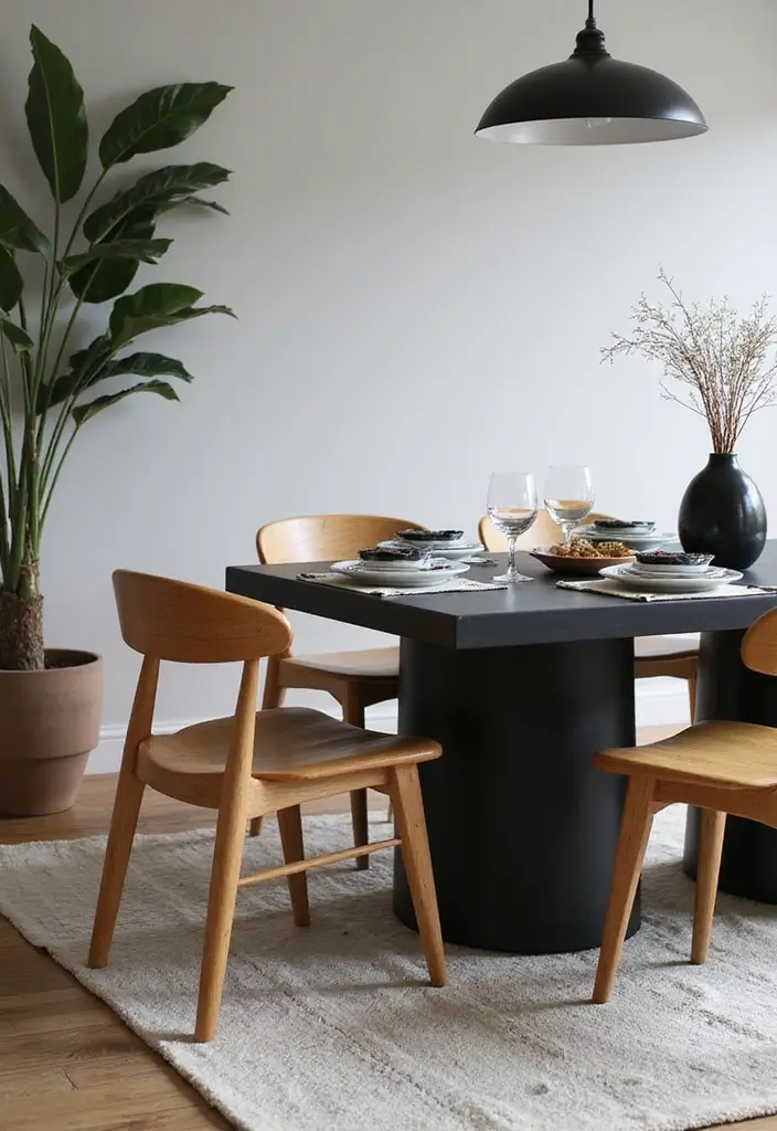 25 Natural Wood Black and White Decor Ideas for Modern Homes 52 25 Natural Wood Black and White Decor Ideas for Modern Homes - 16. Natural Wood Dining Chairs