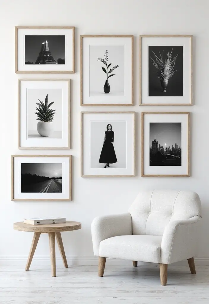 25 Natural Wood Black and White Decor Ideas for Modern Homes 8 25 Natural Wood Black and White Decor Ideas for Modern Homes - 2. Black and White Artwork