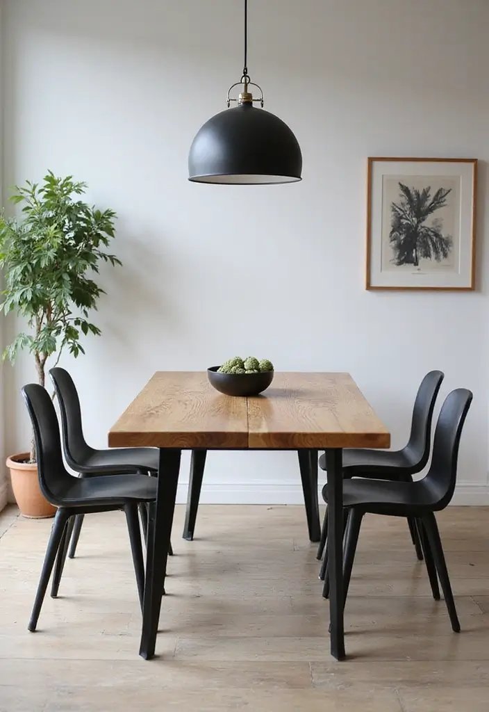 25 Natural Wood Black and White Decor Ideas for Modern Homes 39 25 Natural Wood Black and White Decor Ideas for Modern Homes - 9. Black Metal and Wood Combo Furniture