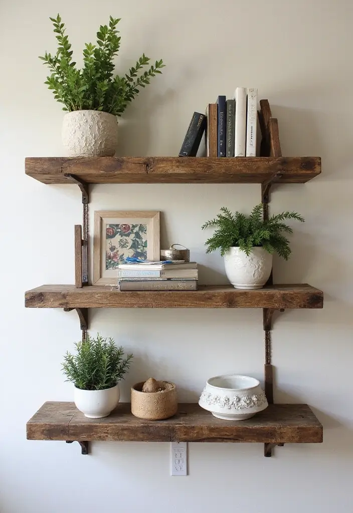 25 Simple DIY Wood Projects for Chic and Affordable Home Decor 1 25 Simple DIY Wood Projects for Chic and Affordable Home Decor - 1. Rustic Wooden Shelves