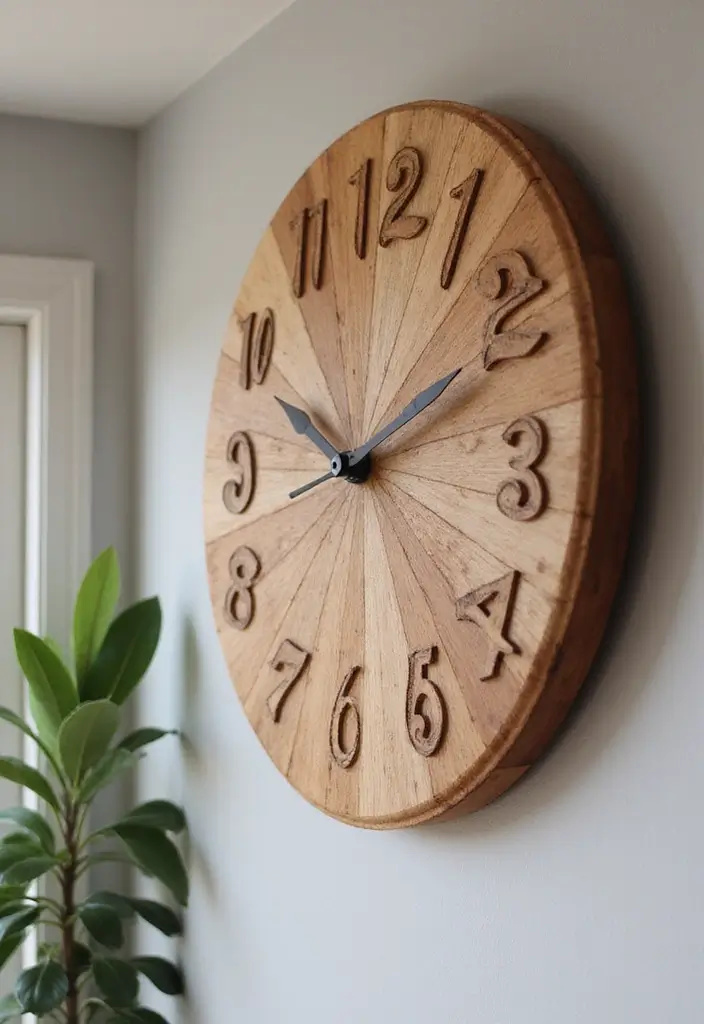25 Simple DIY Wood Projects for Chic and Affordable Home Decor 63 25 Simple DIY Wood Projects for Chic and Affordable Home Decor - 13. Wooden Wall Clock