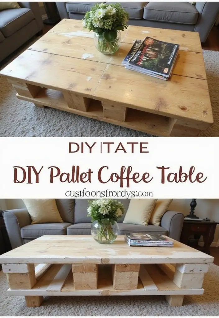 25 Simple DIY Wood Projects for Chic and Affordable Home Decor 8 25 Simple DIY Wood Projects for Chic and Affordable Home Decor - 2. Pallet Coffee Table