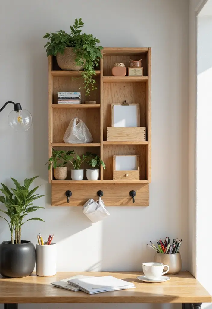 25 Simple DIY Wood Projects for Chic and Affordable Home Decor 100 25 Simple DIY Wood Projects for Chic and Affordable Home Decor - 22. Wooden Wall Organizer