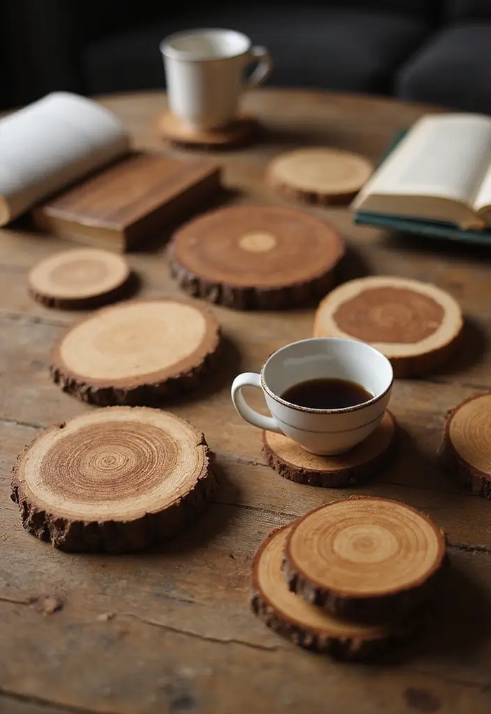 25 Simple DIY Wood Projects for Chic and Affordable Home Decor 29 25 Simple DIY Wood Projects for Chic and Affordable Home Decor - 5. DIY Wood Coasters