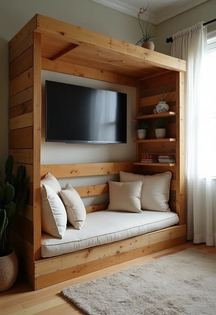 25 TV Wall Decor Ideas Using Pallet Wood 22 25 TV Wall Decor Ideas Using Pallet Wood - 10. Pallet Wood Nook