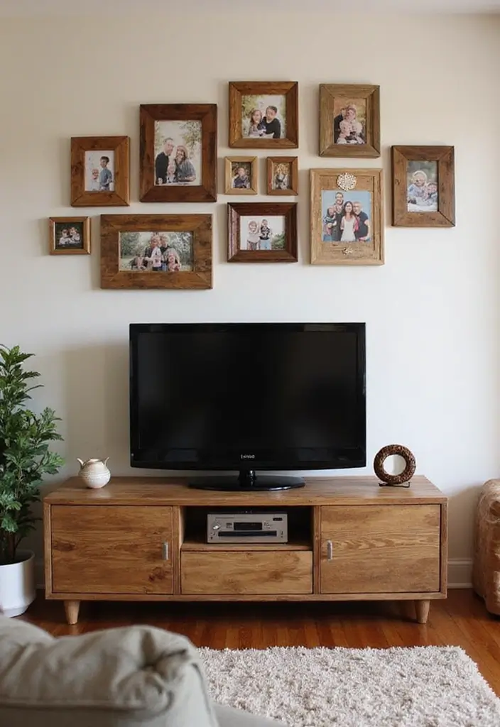 25 TV Wall Decor Ideas Using Pallet Wood 23 25 TV Wall Decor Ideas Using Pallet Wood - 11. Pallet Wood Picture Frames