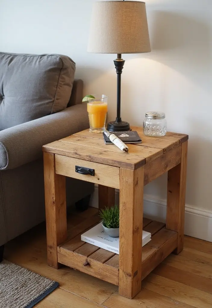 25 TV Wall Decor Ideas Using Pallet Wood 29 25 TV Wall Decor Ideas Using Pallet Wood - 15. Pallet Wood Side Table