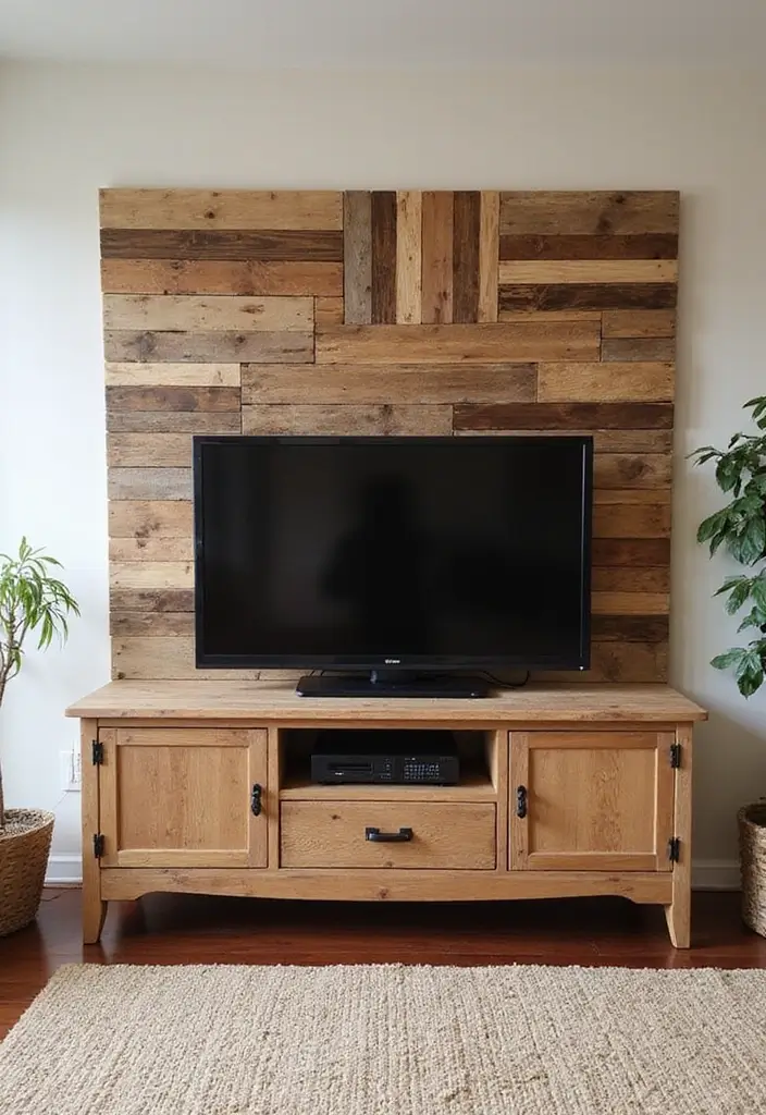 25 TV Wall Decor Ideas Using Pallet Wood 32 25 TV Wall Decor Ideas Using Pallet Wood - 18. Pallet Wood Wall Art Collage