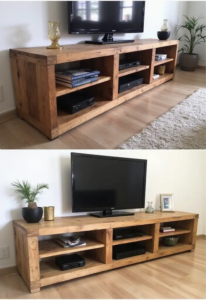 25 TV Wall Decor Ideas Using Pallet Wood 2 25 TV Wall Decor Ideas Using Pallet Wood - 2. Pallet Wood TV Stand