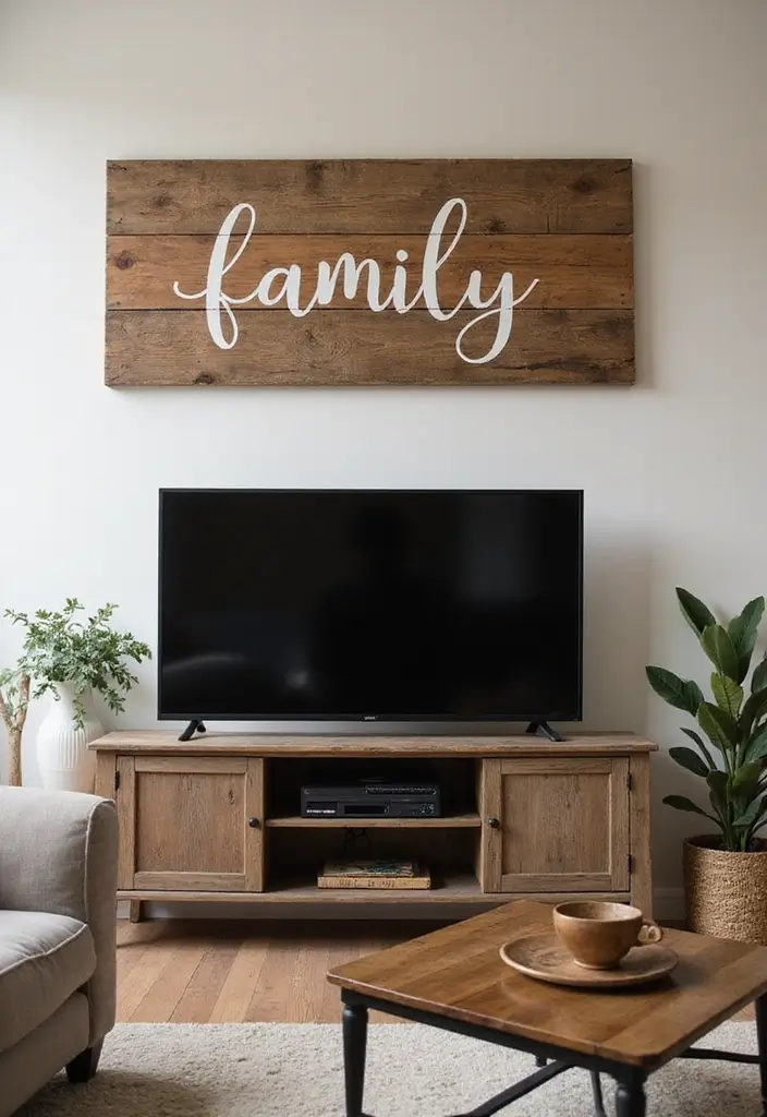 25 TV Wall Decor Ideas Using Pallet Wood 44 25 TV Wall Decor Ideas Using Pallet Wood - 24. Pallet Wood Signage