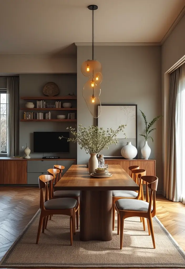25 Traditional Dining Room Decor Ideas with Dark Wood Accents 36 25 Traditional Dining Room Decor Ideas with Dark Wood Accents - 14. Open Concept Dining Area