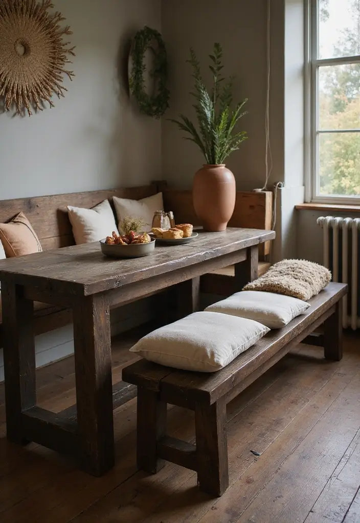 25 Traditional Dining Room Decor Ideas with Dark Wood Accents 8 25 Traditional Dining Room Decor Ideas with Dark Wood Accents - 2. Cozy Bench Seating