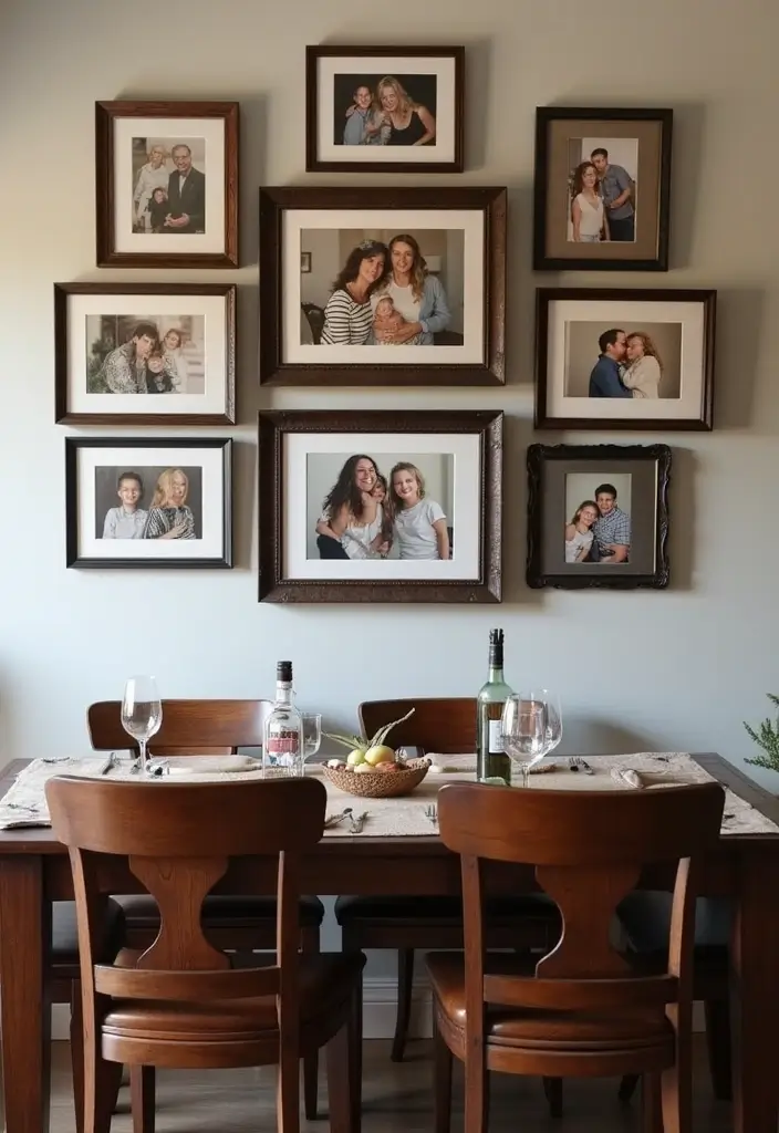 25 Traditional Dining Room Decor Ideas with Dark Wood Accents 87 25 Traditional Dining Room Decor Ideas with Dark Wood Accents - 25. Personal Touches with Family Photos