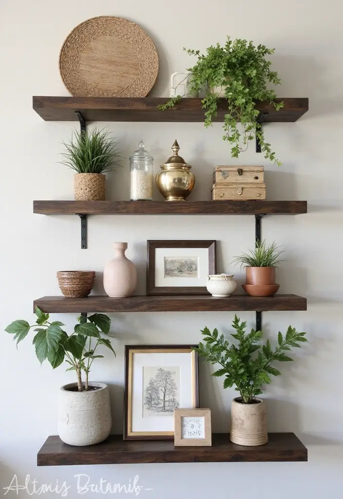 25 Traditional Dining Room Decor Ideas with Dark Wood Accents 13 25 Traditional Dining Room Decor Ideas with Dark Wood Accents - 5. Decorative Wall Shelves