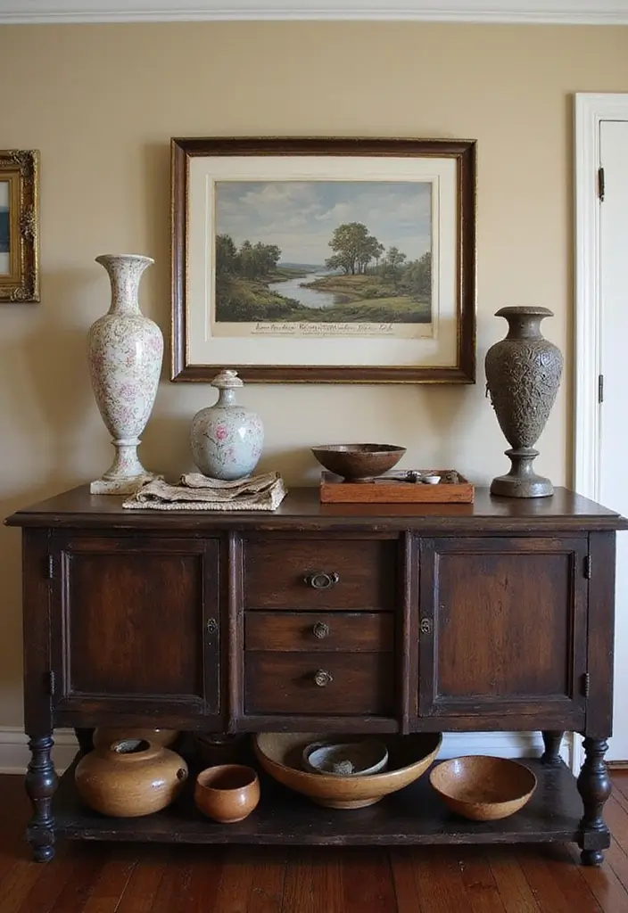 25 Traditional Dining Room Decor Ideas with Dark Wood Accents 21 25 Traditional Dining Room Decor Ideas with Dark Wood Accents - 7. Vintage Accents