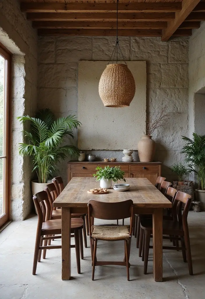 25 Traditional Dining Room Decor Ideas with Dark Wood Accents 25 25 Traditional Dining Room Decor Ideas with Dark Wood Accents - 9. Natural Elements