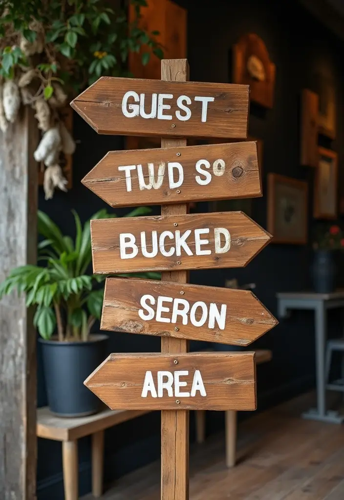 27 Black and Wood Party Decor Ideas for a Classy Setup 5 27 Black and Wood Party Decor Ideas for a Classy Setup - 3. Rustic Wooden Signage