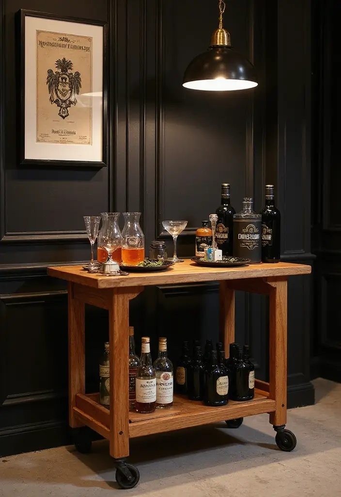 27 Black and Wood Party Decor Ideas for a Classy Setup 26 27 Black and Wood Party Decor Ideas for a Classy Setup - 6. Black and Wood Cocktail Bar