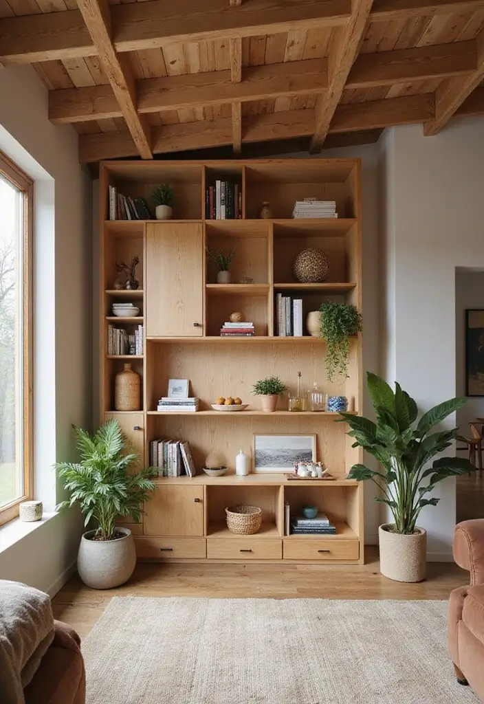 27 Brown Wood Living Room Decor Ideas That Feel Cozy and Balanced 22 27 Brown Wood Living Room Decor Ideas That Feel Cozy and Balanced - 10. Create a Multifunctional Space