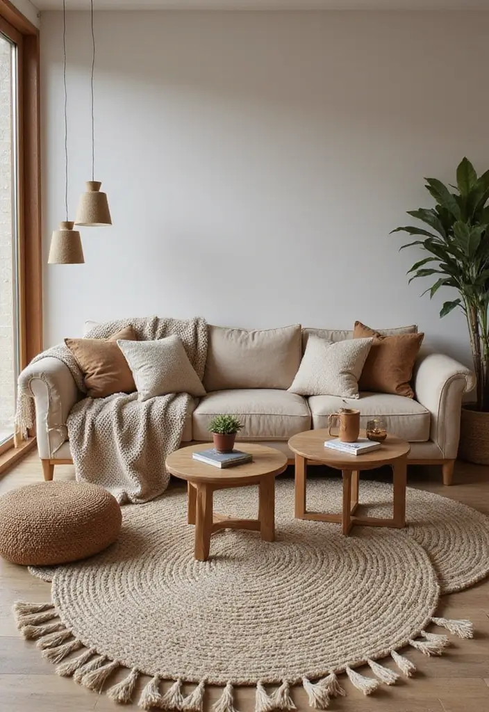 27 Brown Wood Living Room Decor Ideas That Feel Cozy and Balanced 2 27 Brown Wood Living Room Decor Ideas That Feel Cozy and Balanced - 2. Layered Textures with Wooden Furniture