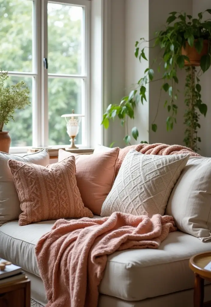 27 Brown Wood Living Room Decor Ideas That Feel Cozy and Balanced 62 27 Brown Wood Living Room Decor Ideas That Feel Cozy and Balanced - 24. Incorporate Cozy Pillows and Throws