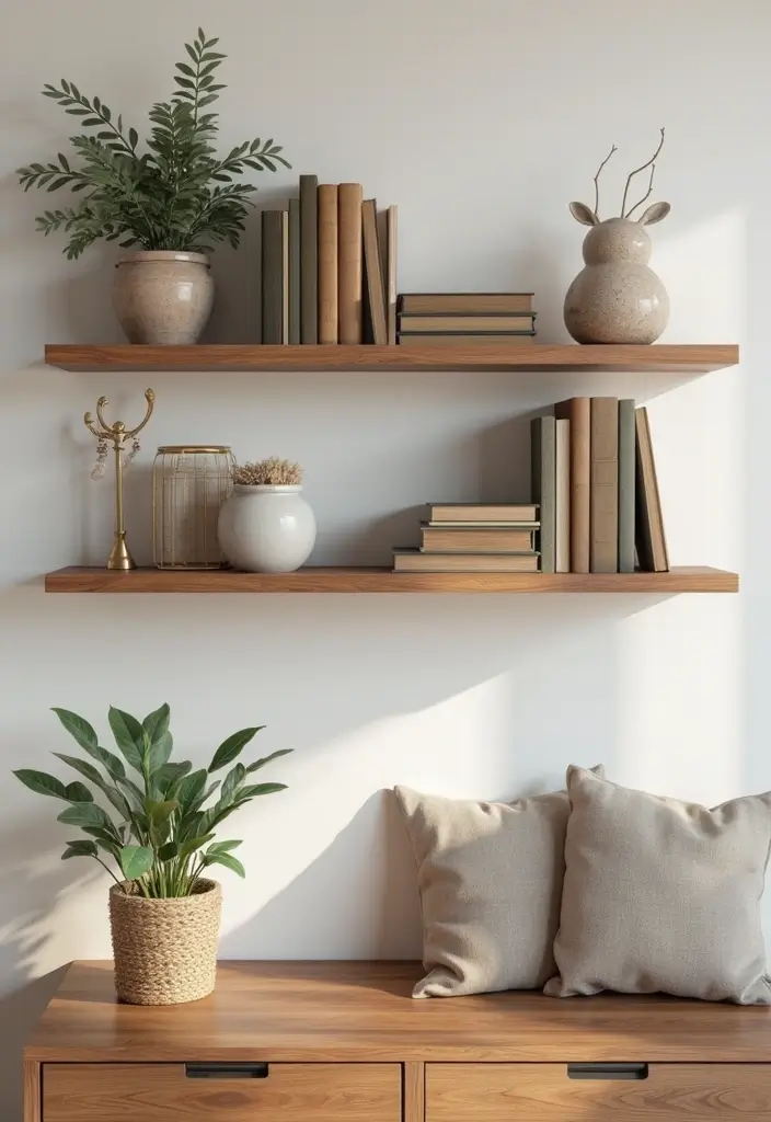 27 Cherry Wood Office Decor Ideas for Warm Workspaces 33 27 Cherry Wood Office Decor Ideas for Warm Workspaces - 13. Cherry Wood Wall Shelves