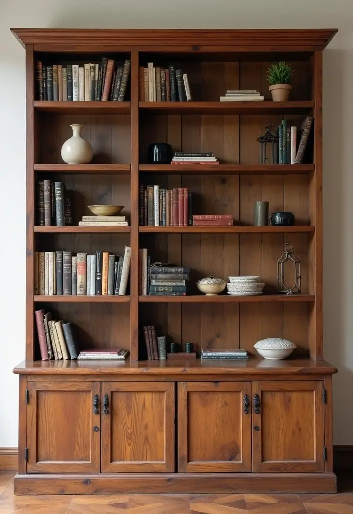 27 Cherry Wood Office Decor Ideas for Warm Workspaces 4 27 Cherry Wood Office Decor Ideas for Warm Workspaces - 2. Rustic Cherry Wood Bookshelves