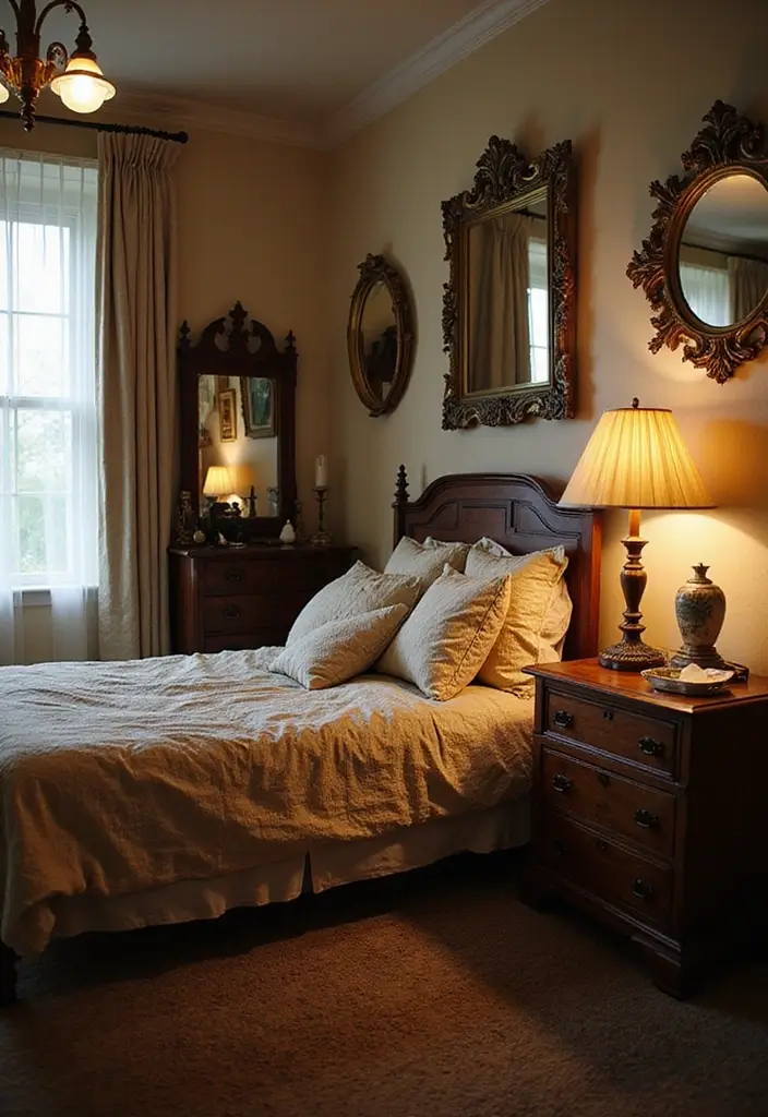 27 Dark Wood Bedroom Furniture Ideas with Boho Charm 48 27 Dark Wood Bedroom Furniture Ideas with Boho Charm - 16. Vintage Finds