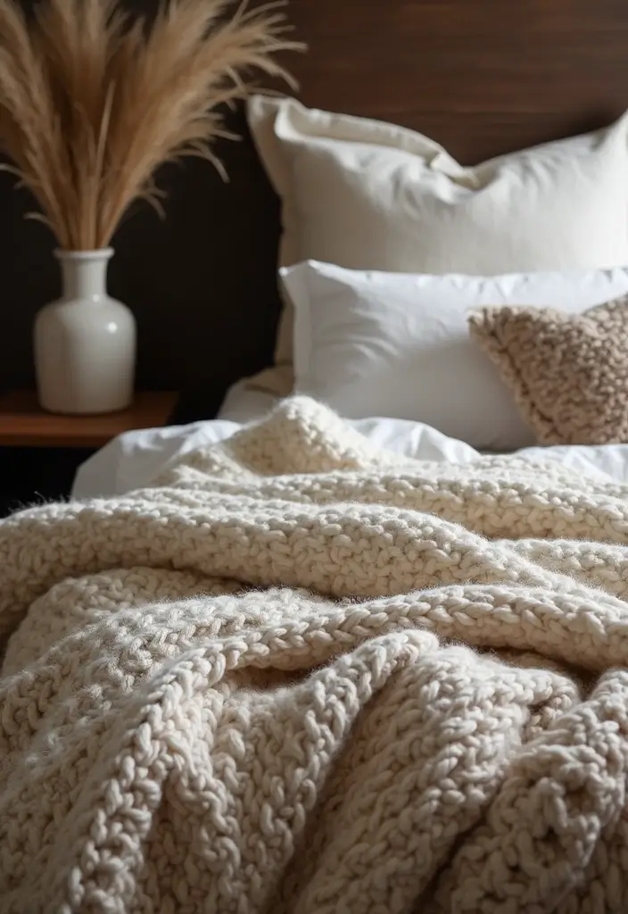27 Dark Wood Bedroom Furniture Ideas with Boho Charm 71 27 Dark Wood Bedroom Furniture Ideas with Boho Charm - 21. Soft Textured Bedding