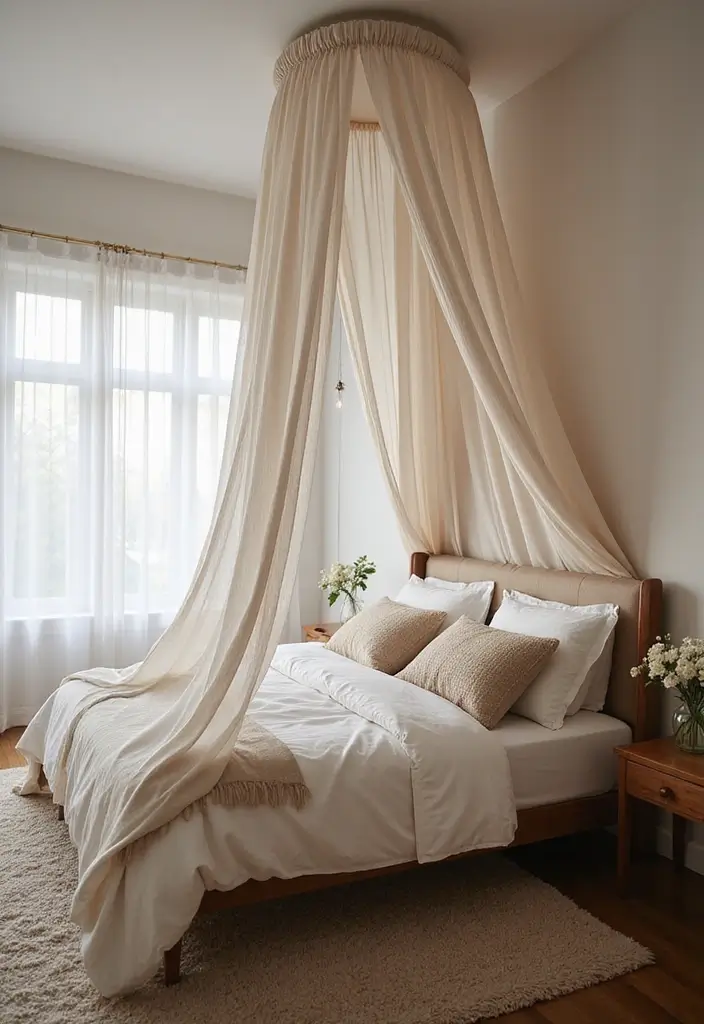 27 Dark Wood Bedroom Furniture Ideas with Boho Charm 79 27 Dark Wood Bedroom Furniture Ideas with Boho Charm - 23. Artistic Bed Canopies