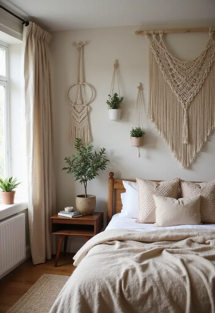 27 Dark Wood Bedroom Furniture Ideas with Boho Charm 25 27 Dark Wood Bedroom Furniture Ideas with Boho Charm - 7. Macramé Accents