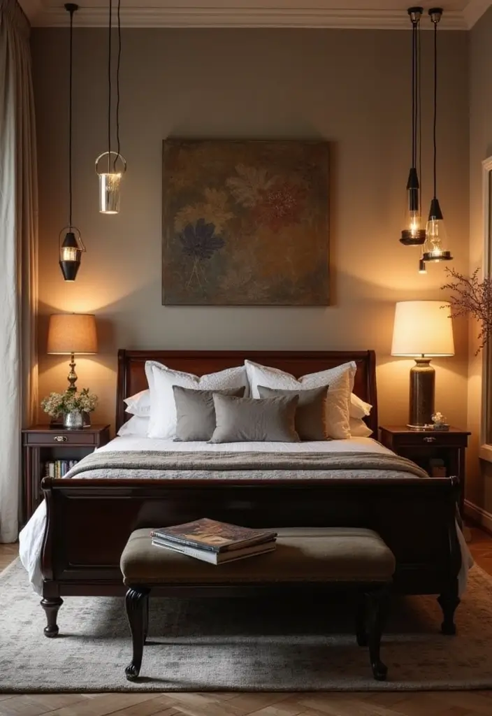 27 Dark Wood and White Decor Ideas for Bright Balanced Interiors 41 27 Dark Wood and White Decor Ideas for Bright Balanced Interiors - 13. Play with Lighting Fixtures
