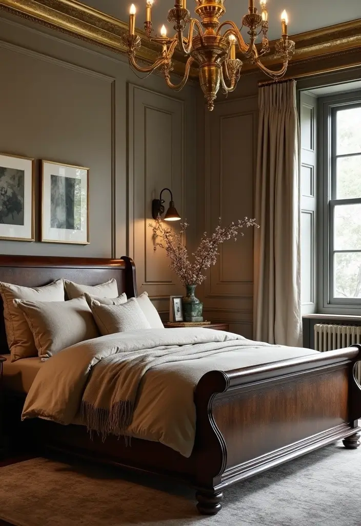 27 Dark Wood and White Decor Ideas for Bright Balanced Interiors 22 27 Dark Wood and White Decor Ideas for Bright Balanced Interiors - 8. Mix in Metallic Accents