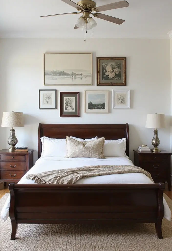 27 Dark Wood and White Decor Ideas for Bright Balanced Interiors 23 27 Dark Wood and White Decor Ideas for Bright Balanced Interiors - 9. Incorporate Wall Art