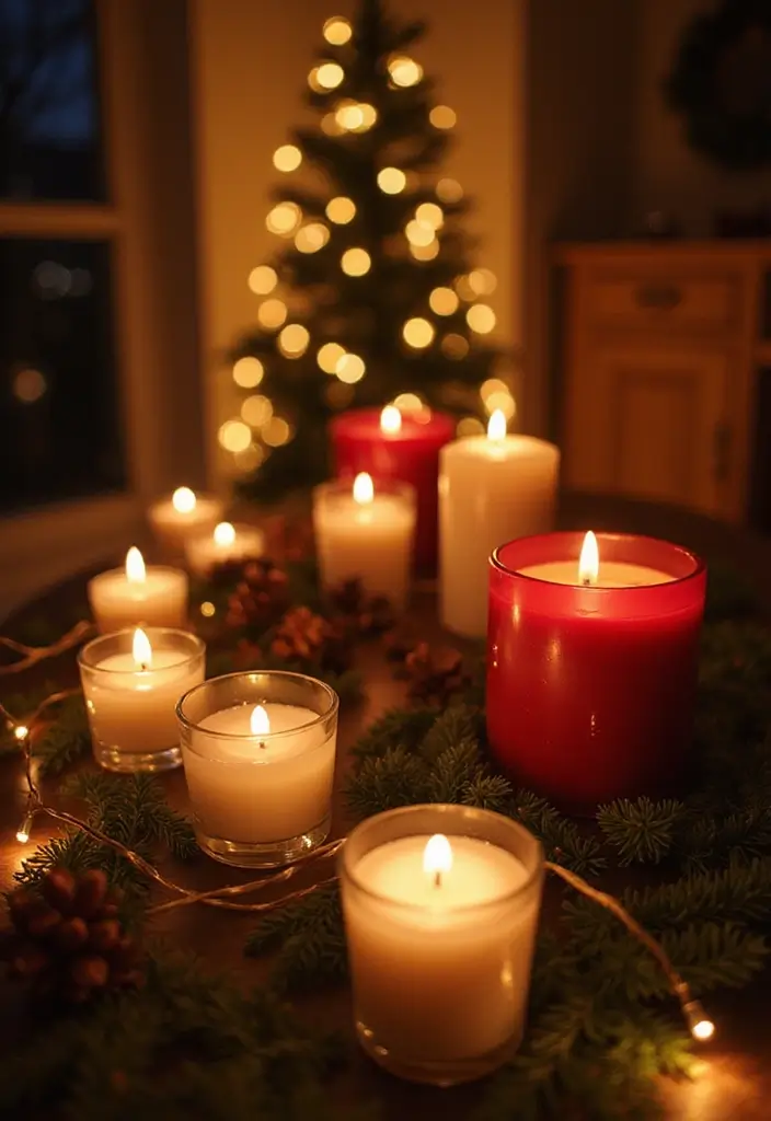 27 Red White and Wood Christmas Decor Ideas for Holiday Warmth 99 27 Red White and Wood Christmas Decor Ideas for Holiday Warmth - 23. Warm Holiday Lighting