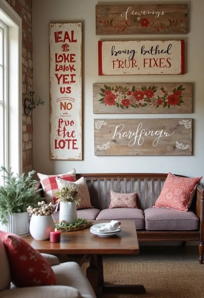 27 Red White and Wood Christmas Decor Ideas for Holiday Warmth 101 27 Red White and Wood Christmas Decor Ideas for Holiday Warmth - 25. Rustic Wall Hangings