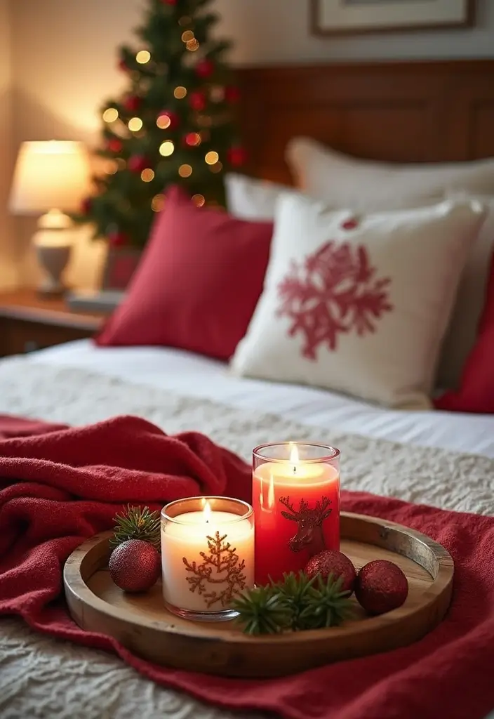 27 Red White and Wood Christmas Decor Ideas for Holiday Warmth 102 27 Red White and Wood Christmas Decor Ideas for Holiday Warmth - 26. Seasonal Bedroom Decor