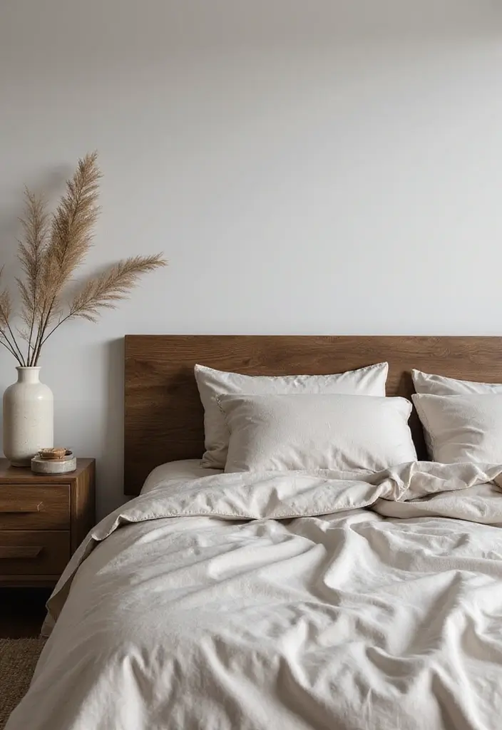 28 Dark Wood Headboard Bedroom Decor Ideas for a Luxurious Touch - 11. Minimalist Dark Wood Headboard