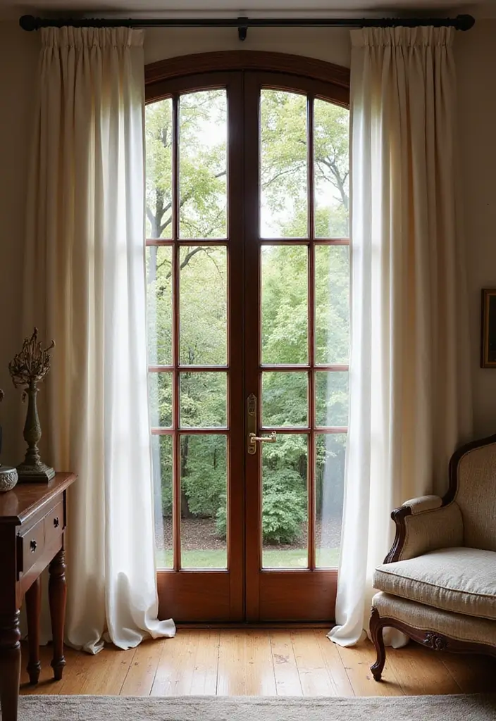 28 Dark Wood Living Room Decor Ideas That Feel Inviting - 11. Elegant Dark Wood Framed Windows