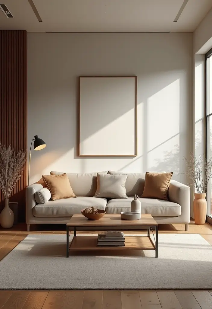 28 Dark Wood Living Room Decor Ideas That Feel Inviting - 16. Combining Minimalist Decor