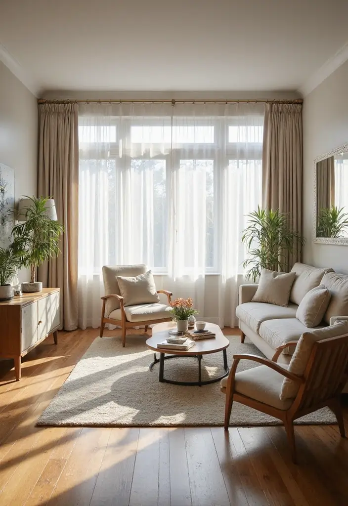28 Dark Wood Living Room Decor Ideas That Feel Inviting - 24. Natural Light Enhancements