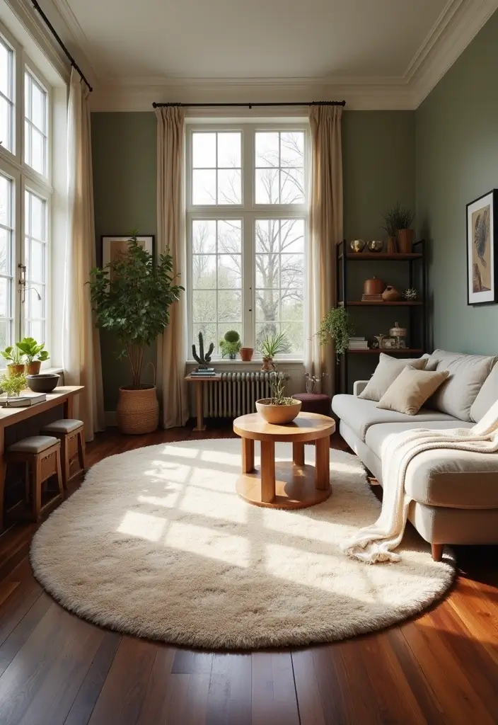 28 Dark Wood Living Room Decor Ideas That Feel Inviting - 9. Dark Wood Flooring with Area Rugs