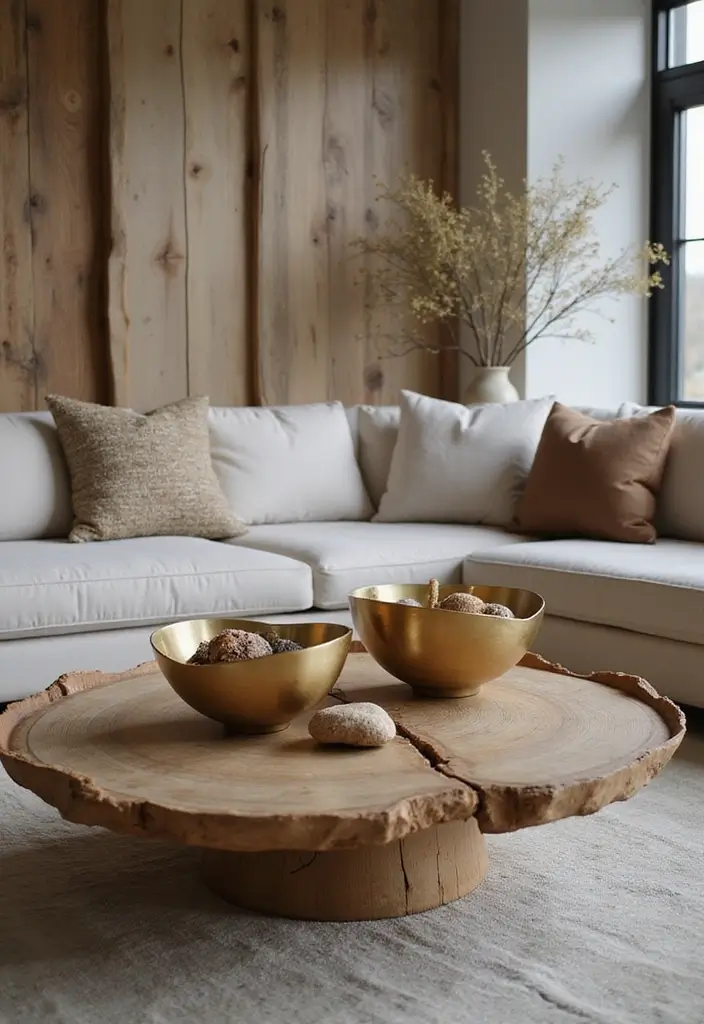 28 Gold and Wood Living Room Decor Ideas That Feel Luxurious 65 28 Gold and Wood Living Room Decor Ideas That Feel Luxurious - 23. Gold Decorative Bowls